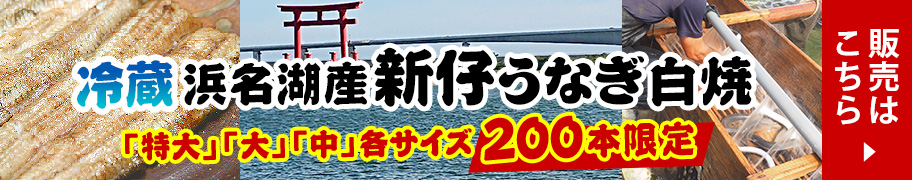 冷蔵 浜名湖産 新仔うなぎ白焼き ネット販売はこちら