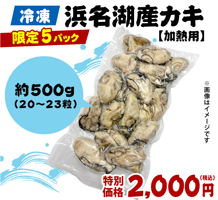 冷凍 浜名湖産カキ 500g（加熱用）